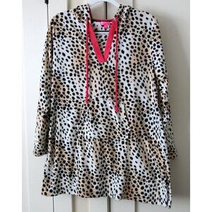 BETSEY JOHNSON HOODIE FLEECE NIGHTSHIRT TUNIC animal print - L